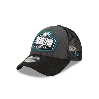 Grey Philadelphia Eagles Hat - New Era NFL NFL Draft 9FORTY Adjustable Caps USA8019246